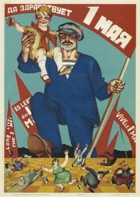 Vintage Russian poster - Long live May 1st 1928