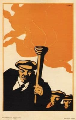 Vintage Russian poster - Orange Torch
