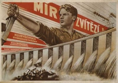 Vintage Russian poster - Peace Wins! 1951