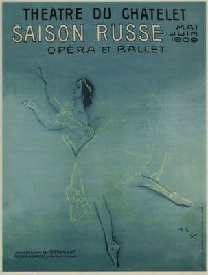 Vintage Russian poster - Russian Ballet and Opera in France