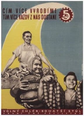 Vintage Russian poster - The more we produce 1949