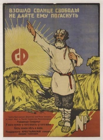 Vintage Russian poster - The sun of freedom has risen Let it shine