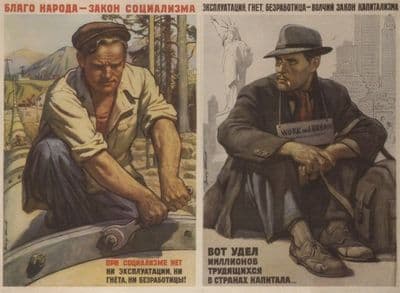 Vintage Russian poster - The well-being of the people 1954