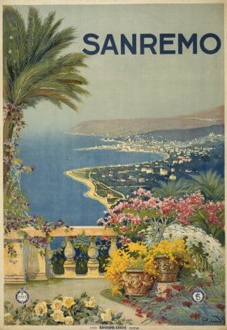 Vintage Sanremo Travel Poster