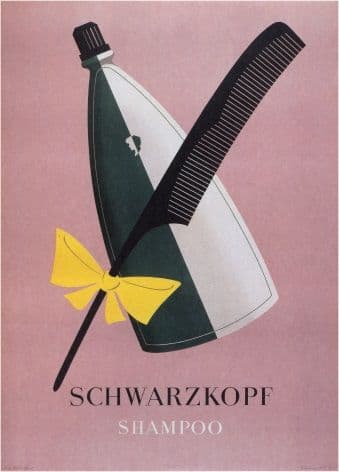 Vintage Schwarzkopf Shampoo Poster.