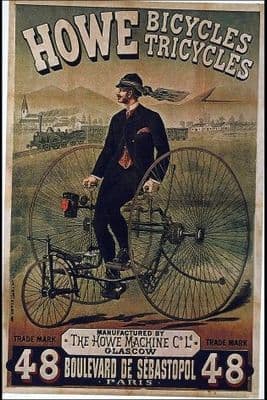Vintage Scottish cycling poster - Howe bicycles/tricycles