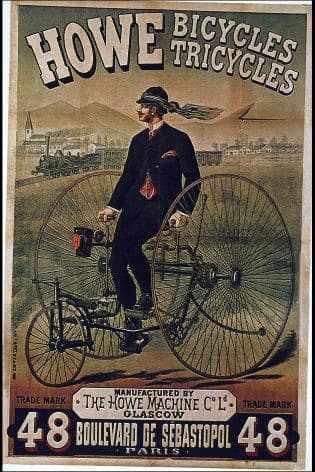 Vintage Scottish cycling poster - Howe bicycles/tricycles