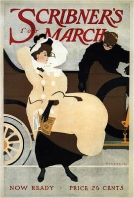Vintage Scribner's Magazine cover for March