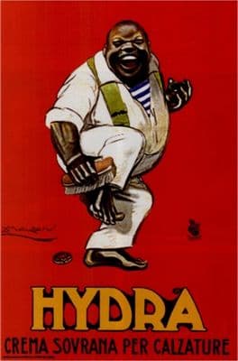 Vintage shoe polish advertisement poster, hydra crema sovrana per calzature