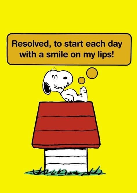 Vintage Snoopy magazine cover poster - Start each day with a smile on my lips
