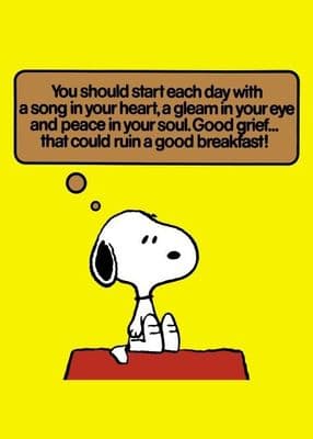 Vintage Snoopy magazine cover poster - Start each day with a song in your heart