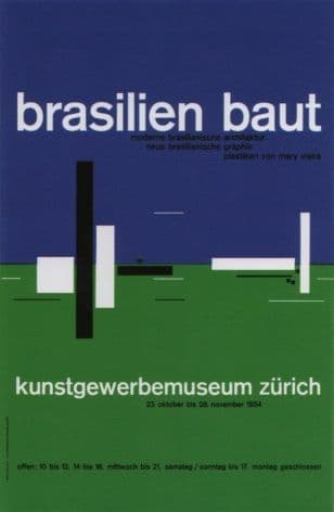 Vintage Swiss art exhibition poster - 1954