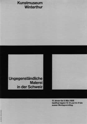 Vintage Swiss art exhibition poster 1958