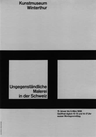 Vintage Swiss art exhibition poster 1958