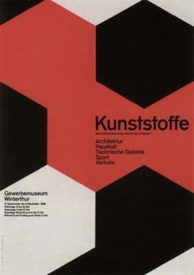Vintage Swiss art exhibiton - Kunststoffe 1958