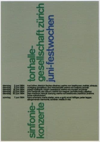 Vintage Swiss concert poster 1964