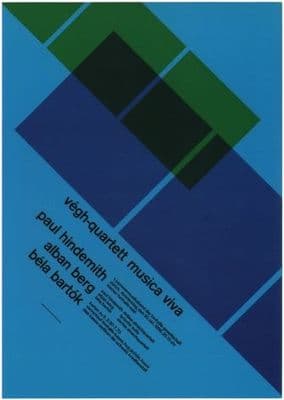 Vintage Swiss concert poster -  Vegh quartett musica viva.