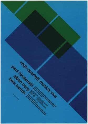 Vintage Swiss concert poster -  Vegh quartett musica viva.