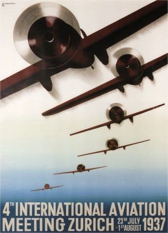 Vintage Swiss poster - 4th International Aviation meeting