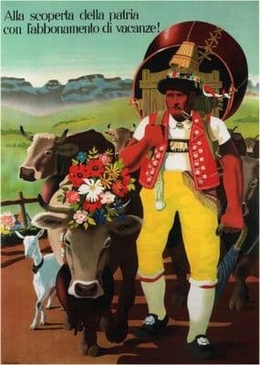 Vintage Swiss poster - discovering the rentals of a country