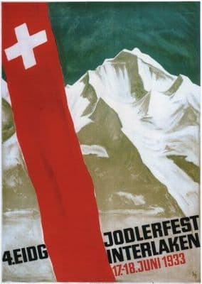 Vintage Swiss poster - Eidg. Jodlerfest, Interlaken (1933)