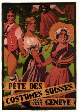 Vintage Swiss poster - Festival of Swiss costumes (1931)