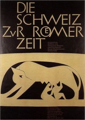 Vintage swiss poster - Switzerland of Roman Times 1957