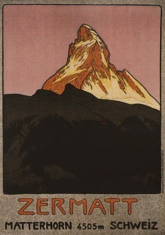Vintage Swiss poster - Zermatt Matterhorn