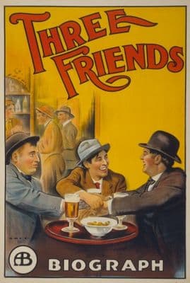Vintage Three Friends Biograph Film Advertising Poster.