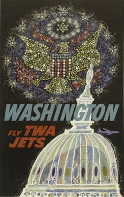 Vintage Trans World Airlines, Washington, United States Poster.