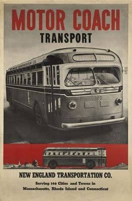 Vintage transport poster - Motor coach transport America