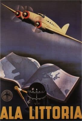 Vintage Travel Poster 1939 Ala Littoria