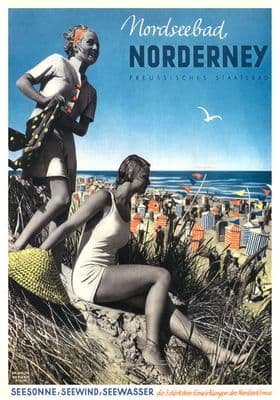 Vintage Travel Poster 1939 Norderney Germany