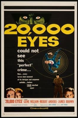 Vintage Travel Poster, 20,000 Eyes Movie (1961)