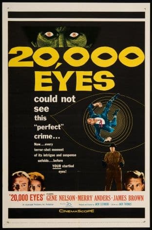 Vintage Travel Poster, 20,000 Eyes Movie (1961)
