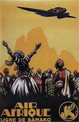 Vintage Travel Poster Air Afrique