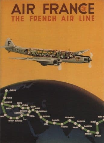 Vintage Travel Poster Air France