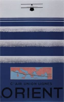 Vintage Travel Poster Air Union Lignes d'Orient