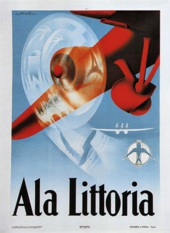 Vintage Travel Poster Ala Littoria