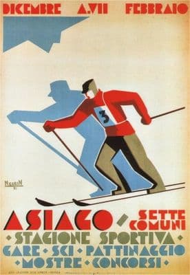 Vintage Travel Poster Asiago Italy