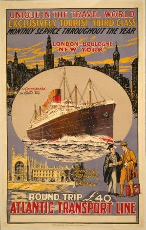 Vintage Travel poster - Atlantic Transport Line