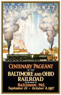 Vintage Travel Poster Baltimore and Ohio Rail