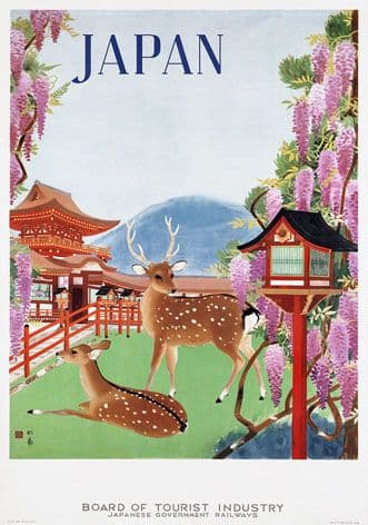 Vintage Travel Poster Board of Tourist Industry Japan
