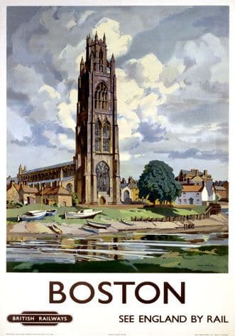 Vintage Travel Poster Boston Lincolnshire vintage British Railways poster
