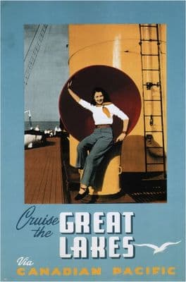 Vintage Travel Poster Canadian Pacific Cruises