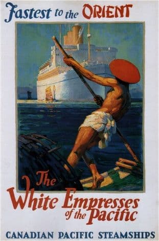 Vintage Travel Poster Canadian Pacific- fastest to the orient