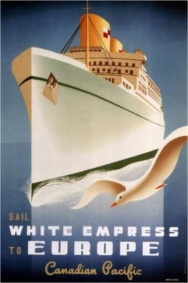Vintage Travel Poster Canadian Pacific to Europe