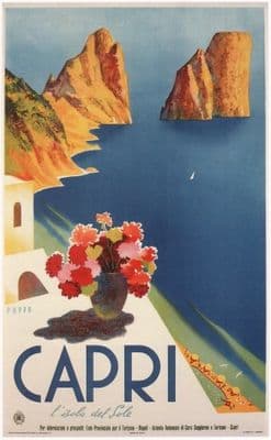 Vintage Travel Poster Capri Italy