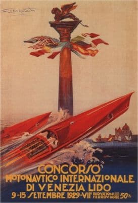 Poster Di Viaggio Vintage Del Lido Di Venezia, Italia - Foto 5