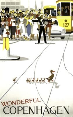 Vintage travel poster, Copenhagen, Denmark Vintage Travel Poster by Viggo Vagnby